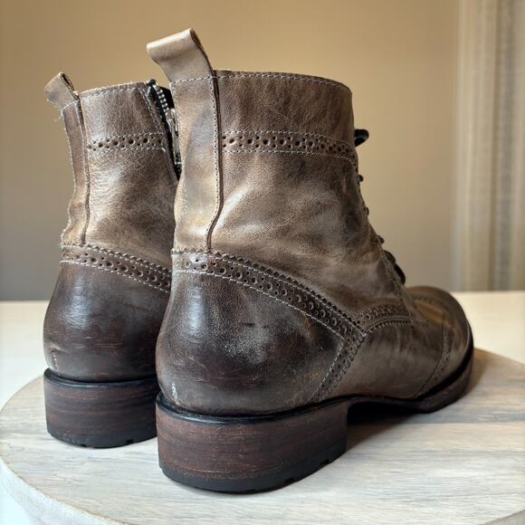 Freebird by Steven Bradford II Men’s 11 Wingtip Combat Boots Gray Leather - Picture 6 of 11